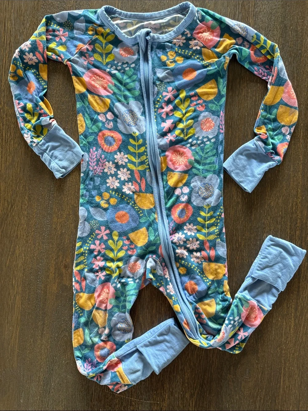 Girls Floral Footed One-Piece Pajamas